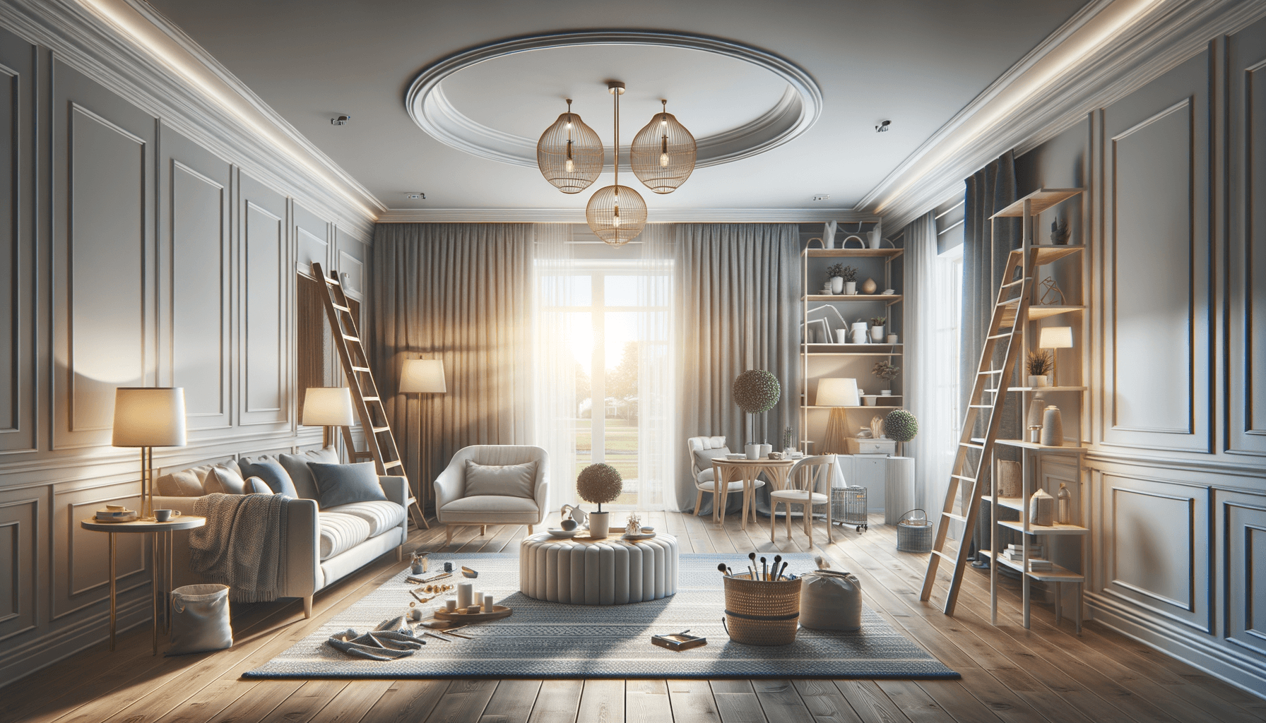 Soggiorno moderno con luce naturale